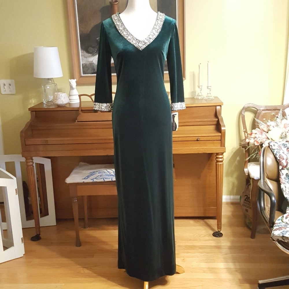 Emerald Velvet Gown - NWT